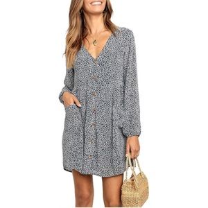 Long Sleeve Button Front Dress | Size Small | NWOT